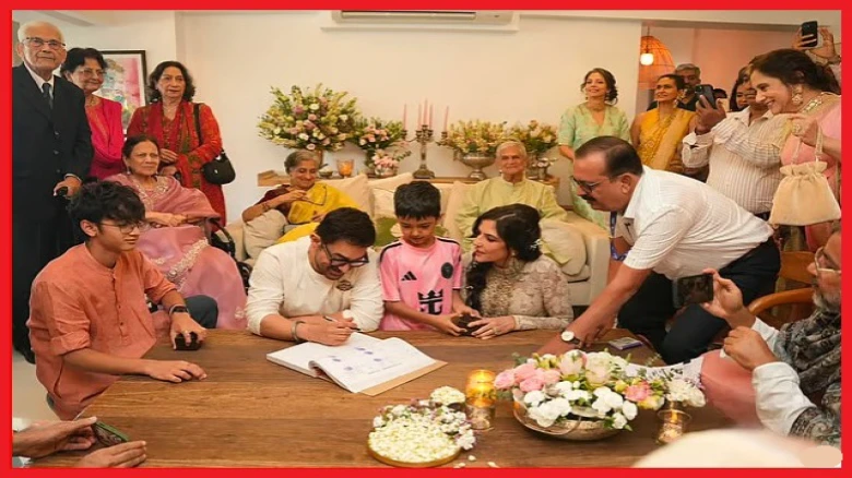 পরিবারের উপস্থিতিতে তৃতীয়বার বিয়ে করলেন আমির খান